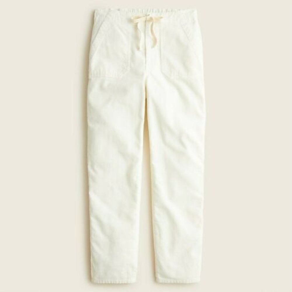 Tall tie-waist camp pant in garment-dyed corduroy
